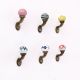 Multicolor Ceramic Metal Wall Hooks With Antique Finish-Pack of 6