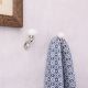 Solid White Ceramic Metal Wall Hooks With Silver Finish-Pack of 6