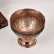 Decorative Engraved Premium Copper Bowl with Stand for Decor