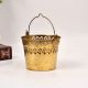 Indian Handmade Jali Work Brass Flower Bucket for Decor