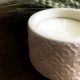 White Cemented Candle Holder with Candle for Home Decor