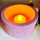 Adorable Pink Cemented Candle Holder/Tea Light Holder