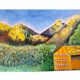 Sunrise Over the Hills Oil Canvas Painting by Artist Debayan Kundu 36 x 48 Inches