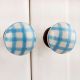 Turquoise Checked Knob