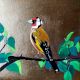 Golden Finch Bird Canvas Painting by Artist Snehaprava Maharana