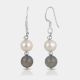 Natural Pearl & Labradorite stone dangle earring, Pure 925 Silver earring