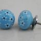 Turquoise Grey Flower Knob (1)