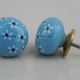 Turquoise Grey Flower Knob (1)