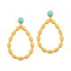 Turquoise Drop dangle earring, Brass 22k gold plated, Wholesale jewelry