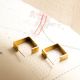 Square Geometric Hoop earring, Brass 22k gold plated, Wholesale earring