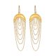 22k gold plated Chain Fringe earring, Handmade brass jewelry