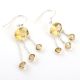 Citrine gemstone chain earring, 925 Sterling silver dangle earring, Gifts for women