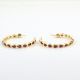 Pink Cz circle hoop earring, Brass with 22k gold plated, Gifts jewelry
