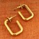 Brass Square geometric hoop earring, Gold plated jewelry, Wholesale earring