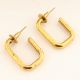 Brass Square geometric hoop earring, Gold plated jewelry, Wholesale earring