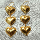 Three Heart dangle earring, Brass 18k gold plated, Handmade brass jewelry