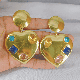 Colorful Cz stone Earring, Brass handmade earring for women