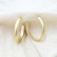 C Shape Hoop Earring, Brass 22k yellow gold plated, Handmade jewelry