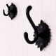 Decorative Black Aluminum Towel Wall Hook