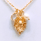 Nino Face with Pearl and cz pendant necklace, Brass 22k gold plated, Handmade jewelry