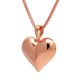 Heart pendant necklace, Rose gold plated necklace for women, Brass handmade jewelry