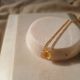 Citrine gemstone necklace, dainty gold plated necklace for women, Brass jewelry