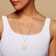 Teardrop Lotus pendant necklace, Brass with 22k gold plated necklace for women