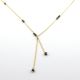 Natural Pyrite beaded necklace, Y Shape necklace for women, Brass with 22k gold plated jewelry