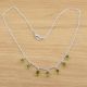 Peridot Drop gemstone necklace for women, 925 Sterling silver necklace