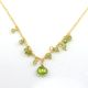 Peridot gemstone necklace for women, Brass with 22k gold plated jewelry