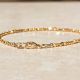 Facted metal beaded bracelet, 22k gold plated bracelet for women, Handmade jewelry