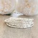 Faceted Beaded Stretchable bracelet For women, Set of 5 Pcs Silver plated