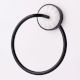 Vintage Black White Aluminum and Ceramic Towel Ring For Bathroom