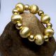 22k gold plated metal ball bracelet, Stretchable bracelet, For women