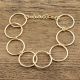 Circle charms bracelet, 22k gold plated bracelet for women, Brass handmade jewelry