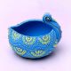 Washable Terracotta Modern Swan Diya Tealight T-Light Holder - Blue
