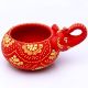 Handicraft Washable Terracotta Modern Elephant Diya Tealight T-Light Holder - Red