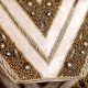 Golden Chevron Hand-Beaded Party Clutch with Embellished Details & Chain Strap | Evening Glam Sling Bag