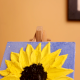 Handmade 3D Sunflower Canvas with Textured Acrylic Paint