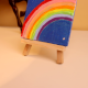 Mini Rainbow Canvas Art with Textured Arcs