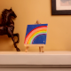 Mini Rainbow Canvas Art with Textured Arcs