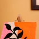 Abstract Botanical Mini Canvas with Bold Colors