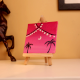Mini Palm Tree Canvas with Pink Sunset Lights