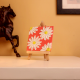 Textured Daisy Mini Canvas on Coral Background