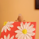 Textured Daisy Mini Canvas on Coral Background