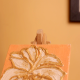Gold-Outlined Floral Mini Canvas Textured Artwork