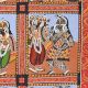 Traditional Bengal Pattachitra Painting on Cloth Depicting the Shiva Puran Story by Artist Sahajan Chitrakar