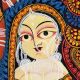 Handmade Bengal Pattachitra Natural Colors Painting of Goddess Durga on Cloth by Artist Sahajan Chitrakar