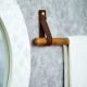 Rustic Wooden Towel Holder with Leather Strap Mount