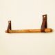 Rustic Wooden Towel Holder with Leather Strap Mount